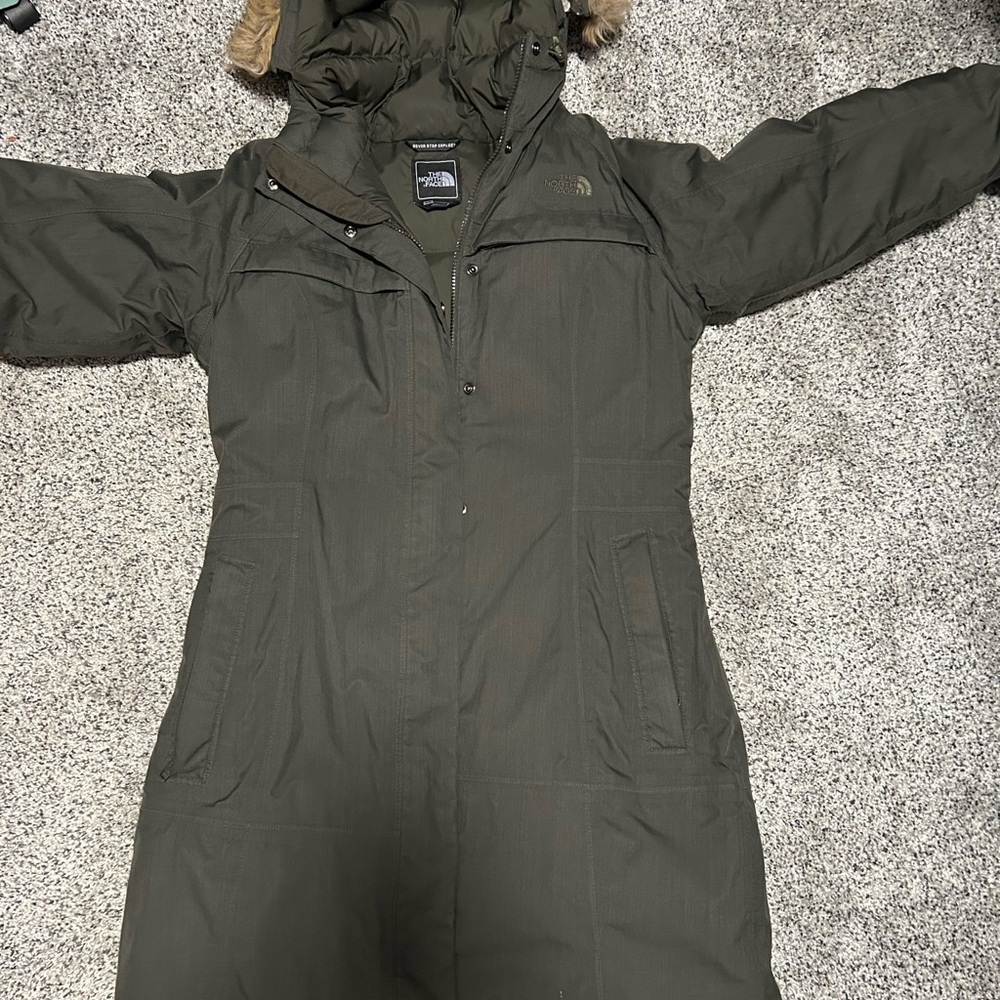 The North Face Dark Green parka